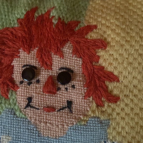 Vintage Raggedy Ann Doll Embroidered Decorative Handmade pillow - Picture 3 of 6